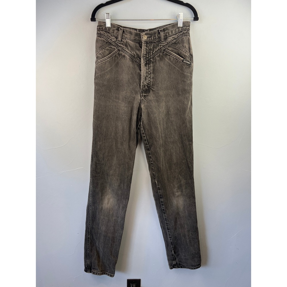 Vintage Black Rocky Mountain Rockies High-Rise Bareback Yoke Jeans SZ11 (32x36)